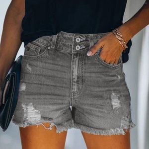 Damskie szorty dżinsy w talii krótkie spodnie letnie rozciągnięte dżinsowe spodnie z kieszeniami pantelones cortos