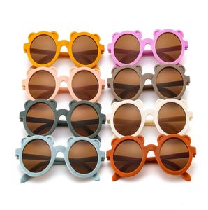 summer Baby sunglasses matte glasses Kids fashion eyeglasses Tide round frame vintage Mocha color glasse UV400 goggle children6453931