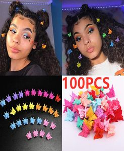 Clips Hairpin1020100pcs Cute Mixed Color Butterfly Claw Barrettes Mini Clamps Jaw Hairpin Headdress Hair Styling Accessories2477359