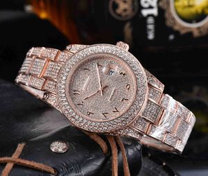 Watch watches AAA 2024 mens stainless steel full Diamond Mens and womens watch quartz 3-pin calendar watch