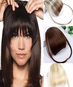 2019 Black Brown Blonde Fake Fringe Clip in Bangs Hair Extensons z syntetyczną światłowodem o wysokiej temperaturze 4012041