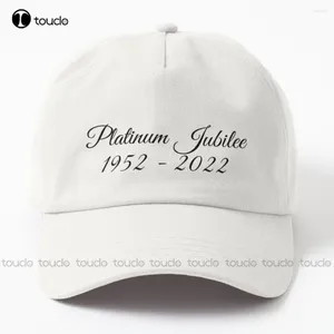 Ball Caps Platinum Jubilee 1952-2024 Odręcznie napisane w czarnym tatę kapelusz letnie czapki dla mężczyzn bawełny na świeżym powietrzu prosty vintag Visor Casual Art