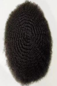 6 мм Afro Wave Human Hair Full Curace Toupee для баскет -баскетбольных поклонников индийские девственные парикмахеры Fast Express Deliver19192