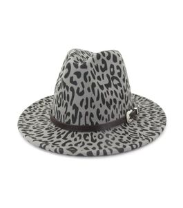 2019 Autumn And Winter Leopard print brimmed hat Travel cap Fedoras jazz hat Panama hats for women and girl 641873665