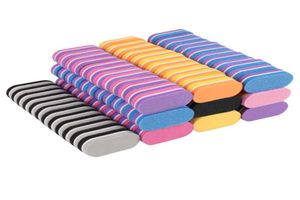 200PcsLot Mini Nail File 100180 Mix Colorful Sponge Buffer Professional Nail File Grinding Care Manicure Tools6452336