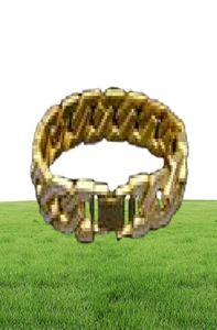 Złoty srebrny kolor mężczyzn Hip Hop Bransoletka lodowa 225 cm Łańcuch Link Znakomite bransoletki Prezenty dla chłopaka biżuteria modowa Y182019426