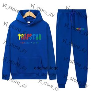 Trapstar Tracksuit Męska marka dresowa drukowana szkielet sportowy kolory ciepłe dwa kawałki Ustaw luźne bluzy bluza z kapturem Trapstar Jogging Kurtka 6561