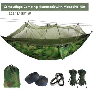 Hammocks Ultralight Mosquito Net Parachute Hammock with Anti-Mosquito Bites for Outdoor Camping Tentを使用して睡眠送料無料