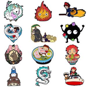 Japanese cartoon spirited away cat dragon kiki delivery service enamel pin Cute Anime Movies Games Hard Enamel Pins Collect Metal Cartoon Brooch badge