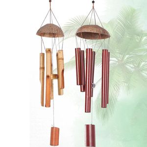 Decorative Figurines 1pc Coconut Shell Bamboo Wind Chime Window Decoration Home Zen Meditation Retro Chinese Style Craftsmanship