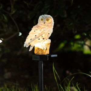 Decorations Garden Solar LED Light Outdoor Decor, Resin Owl Waterproof Light for Flower Fence Lawn Walkway Courtyard Party Decoration