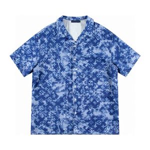 Summer Men's T-Shirt Designer Button Impresso Cardigan Silk Manga curta Top de alta qualidade A moda de camisa de natação masculina camisa de praia Tamanho Europeu M-3xl RE19