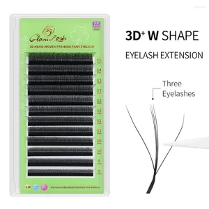 Falsche Wimpern Glamlash 3D W Form Drei-Kern-Wimpern Erweiterungen Vorgegriffene Lautstärke Fans Style Soft natürliches Wimpern Make-up-Werkzeug