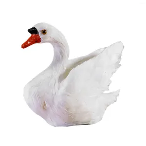 Garden Decorations Artificial Swan Model Decorative Statue Feathered Bird For Pography Prop Outdoor House Micro Landscape Courtyard