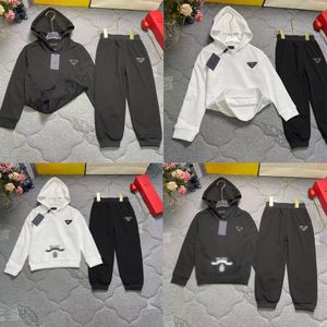 New Sports Set Letter Print Pattern Clothing Sets Children's Hooded Sweater Boy's Girls' Pure Cotton Baby Spring And Autumn Two Piece