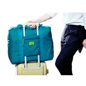 Pacote diurno unissex de grande capacidade dobrar bolsas de viagem sacos de roupas de viagem com zíper Oxford fim de semana fino portátil bagagem movimentada