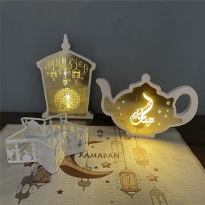 Eid Mubarak Lantern LED Light TEAPOT CAMEL RAMADAN FESTIVAL CRAFTS DECORATION Ornament för hem sovrum festdekor leveranser 240422