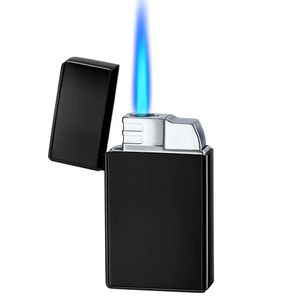 High Quality Square Model Blue Flame Windproof Lighter Cigarette Jet Torch Lighter Laser Custom