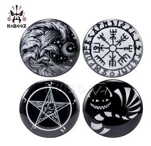 Kubooz akrilik pentagram dalgaları ay kulak tüneli fişleri gösteriler gövde piercing mücevher piercing genişletici bütün 625mm 80pcs6659143