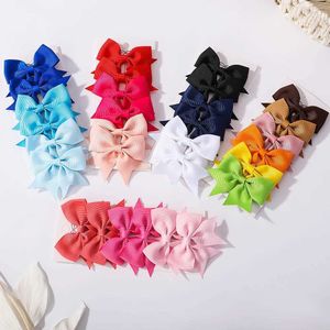 Hårtillbehör 6st/Set Girls Bow Hair Clips Boutique Bowknot Hair Clip Children Handgjorda huvudbonader Hårbin för flickor gåva baby hårtillbehör