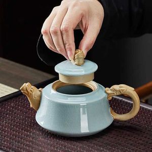 Conjuntos de teaware Ked Glaze de Teapot Clay Pot Tea Tea e GE Kiln Teeware Teware Yixing Clay Kettle Coffeeware Teaware