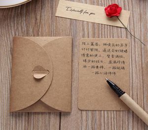 Retro Kraft Paper gratulationskort Creative DIY Handgjorda torkade blommor Födelsedag Valentines Day Universal Blessing Card Gifts VTKY21688963744
