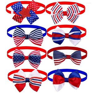 Hundkläder 50st Bow Tie American Independence Days levererar Cat Bowties 4 juli Grooming Tillbehör för små hundar