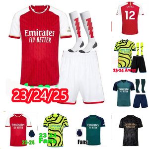 2024-2025 Jerseys de futebol doméstico Saka Havertz Rice Smith Rowe Procupação Especial Martinelli Nketiah 2023-2024 Kits de futebol Camisa Men