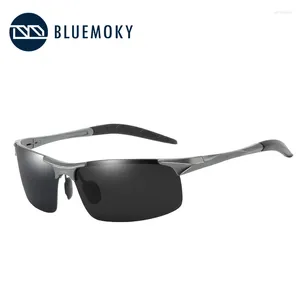 Güneş Gözlüğü Bluemoky Sport Polarize Bisiklet Yüksek Kaliteli Alüminyum Erkek Açık UV400 Polaroid Sürüş Gölgeleri Goggle Güneş Gözlükleri