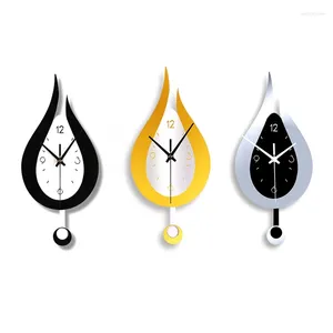 Wall Clocks Modern Water Dropping Design Clock For Creative Acyrlic Pendulum