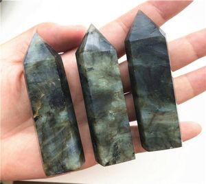 2pc Natural Labradorite Obelisk Quartz Crystal Wand Point Healing Decoration Natural Quartz Crystals Poin Wand 7080mm92038693307820