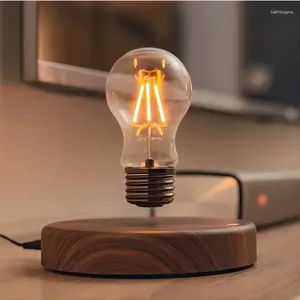 Table Lamps Creative Maglev Glass Lamp LED Light Bulb Home Desk Decoration Birthday Gift Novelty Night For Bedroom