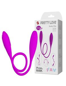 Vibratore vaginale e anale per coppia divertimento sesso giocattolo USB Carica anale Plug a doppio vibratori silicone giocattolo anale vibrante uovo8387386