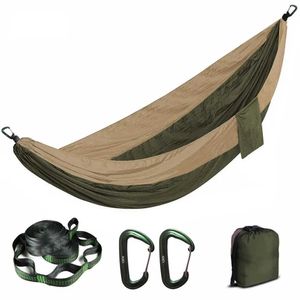 Hammocks Solid Color Nylon Parachute Hammock Camping Survival garden swing Leisure travel Portable outdoor furniture