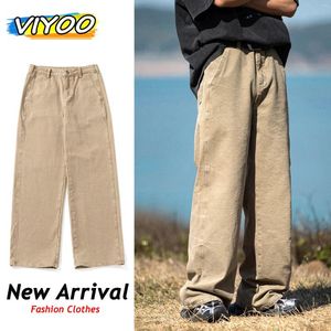 Мужские брюки Япония Y2K Retro Vintage Wash Cotton Macgy Jeans Jeans Широкие брюки для ног уличная одежда корейские сгустки 2024 хип -хоп.
