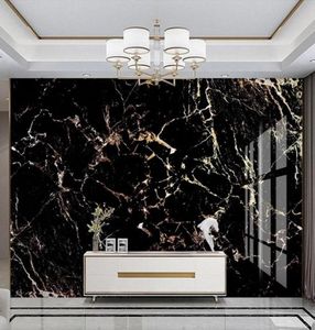 Tapety Niestandardowe 3D samopateryjne tapeta luksusowy złoty czarny marmur wzór tła tło ściana salon sypialnia płótno bólu 9082466