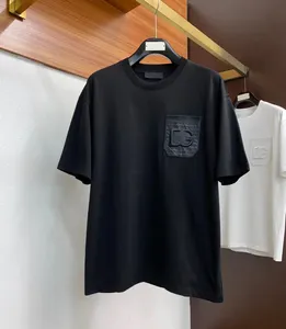 haft tshirt męskie krótkie rękawy metalowy kieszonkowy bluza designerka koszulka letnia koszulka okrągła bawełna bawełna