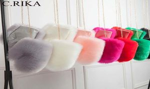 New Faux fox fur Mittens Female Gloves Lined pu Glove Russian winter Removable Chain Fur White Gloves womens fashion gloves D190114641743