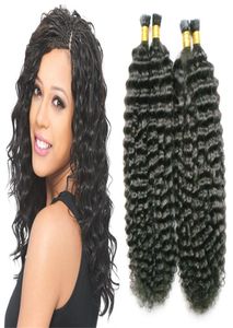 200g Fusion Hair Extensions Kinky Curly Machine gemacht Remy Itip Haar Keratin vorgebundenes menschliches Haar 10quot 26quot Real 100 Huma3656108