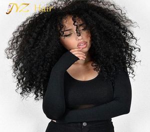 Jyz Kinky Curly Peruka Koronna przednia ludzka peruka z włosami Peruwiańska pełna koronkowa peruka ludzka peruka dla czarnych kobiet1756518