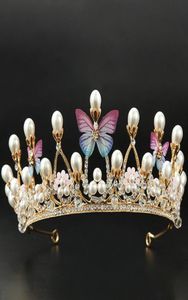 Luxo Crystal Crystal Butterfly Crown Bridal Tiaras Prom Hair Hair Ornament Acessórios de jóias Rhinestone Tiara Band SS30 C1078486