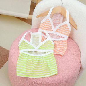 Dog Apparel Stripe Print Bikini Stylish Pet Swimwear Collection Breathable Sling Tank Tops For Dogs Pography Summer