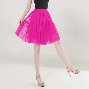 Skirts 2024 Cosplay Petticoat Woman Underskirt 65cm Knee Length Wedding 3 Layer Puffy Organza Evening Vintage Tutu Retro Crinoline