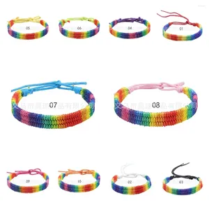 Armreifen 100pcs LGBT Hand gestrickt Unisex Regenbogenpaar Armbänder gleichgeschlechtliche personalisierte Schmuck 10 Stile gemischte Sendung