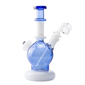 Headshop888 GB079 Colorful Glass Water Bong Dab Rig Smoking Pipe About 21.5cm Height Bubbler Bongs 14mm Male Dome Bowl Down Stem Dropdown Quartz Banger Nail