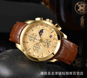 시계 시계 AAA 2024 제품 Six Needle Quartz Mens Belt Watch Calendar Talk it Watches Mens Watch