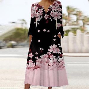 0418 Womens Simple Digital Printing Casual 2704 Half Cardigan Dress