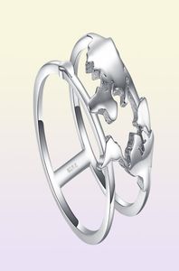 JewelryPalace World Map Rings 925 Sterling Silver Rings for Women Statement Stackable Ring Band Silver 925 Jewelly Fine Jewelry LY9283261