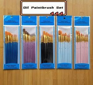 Oljefärgborste Set Round Flat Pointed Tip Nylon Hair Artist Acrylic Paint Borstes For Acrylic Oil Watercolor Watercolor2888503