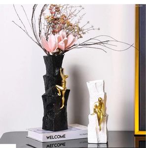 Vasi semplici astratti arte astratta Decorazione del vaso decorazione secca Disposizione floreale tavolo da soggiorno contenitore
